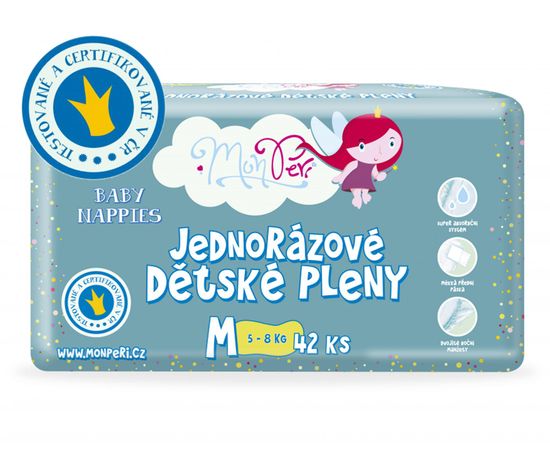 MonPeri jednorázové pleny M (5-8 kg) 42 ks