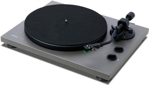 luxusní gramofon teac tn-400bt esovité raménko antiskating antivibrační provedení těla mdf deska nožičky rca konektory přenoska audio technika mm předzesilovač eq 3 rychlosti otáček 33 45 78 za minutu elegantní provedení řemínkový pohon manuální ovládání