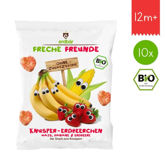 Freche Freunde BIO Křupky Kukuřice, banán a jahoda 10x25g