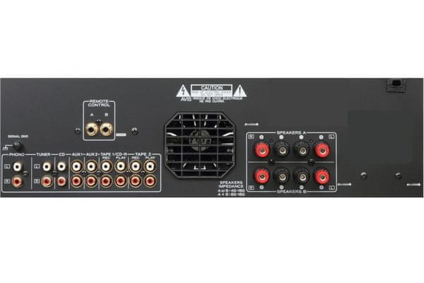 výkonný zesilovač teac a-r630mk2 phono ekvalizér mikrofonní vstup sluchátkový výstup loudness výstup pro a b 2 páry reproduktorů tape 2 monitor 90 w výkon na každý z kanálů 2 kanály filtr fet 4 ohmy