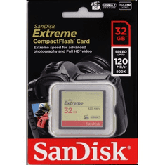 SanDisk Paměťová karta Extreme CF 32 GB 120 MB/s zápis 85 MB/s UDMA7