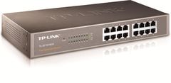 TP-Link TL-SF1016DS 16-Port 10/100M Switch, 16 10/100M RJ45 Ports, 1U 13-inch Rack-mountable Steel Case