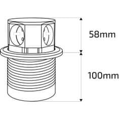 Solight Zásuvka PP100USB výsuvná, 3 x 230V, 2 x USB, 1,5m