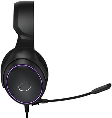 Slúchadlá Cooler Master MasterPulse, 50mm meniče, 7.1 priestorový zvuk, čistý zvuk, výšky, herný headset, odpojiteľný mikrofón