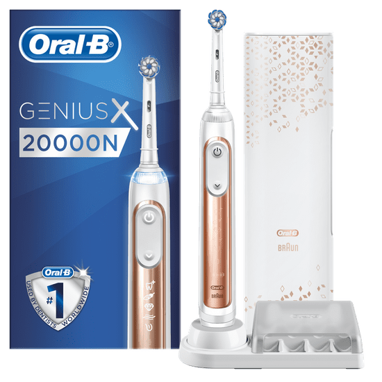 Oral-B elektrický zubní kartáček Genius X 20000N Rose Gold Sensitive