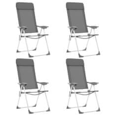 Vidaxl vidaXL skládací kempingové židle 4 ks šedý hliník