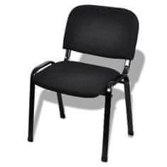 Greatstore Stohovatelné kancelářské židle 16 ks textilní černé