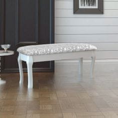 Greatstore Polstrovaná stolička k toaletnímu stolku dvoumístná bílá 110 cm
