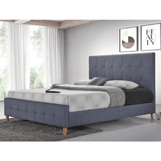 KONDELA Manželská postel, šedá, 160x200, BALDER NEW