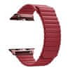 BStrap Leather Loop řemínek na Apple Watch 42/44/45mm, Red