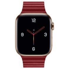 BStrap Leather Loop řemínek na Apple Watch 38/40/41mm, Red