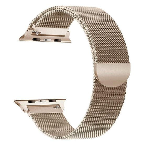 BStrap Milanese řemínek na Apple Watch 42/44/45mm, Gold Cream