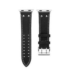 BStrap Leather Sport řemínek na Apple Watch 38/40/41mm, Black