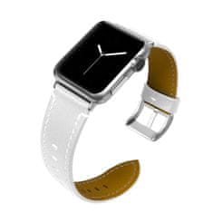 BStrap Leather Italy řemínek na Apple Watch 38/40/41mm, White