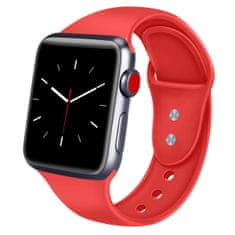 BStrap Soft Silicone řemínek na Apple Watch 42/44/45mm, Red