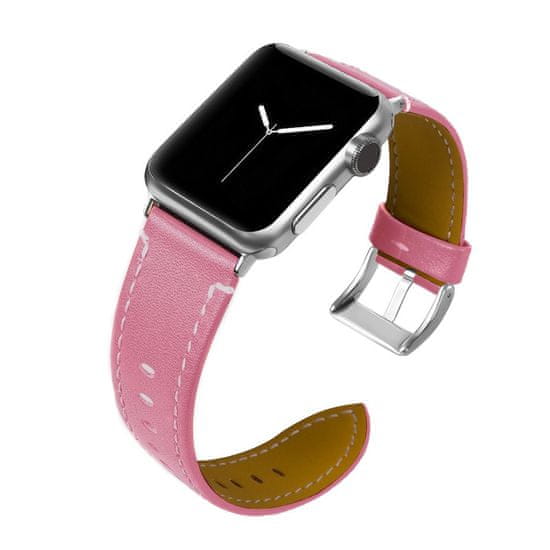 BStrap Leather Italy řemínek na Apple Watch 38/40/41mm, Pink