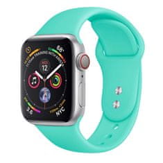 BStrap Soft Silicone řemínek na Apple Watch 42/44/45mm, Mint Green