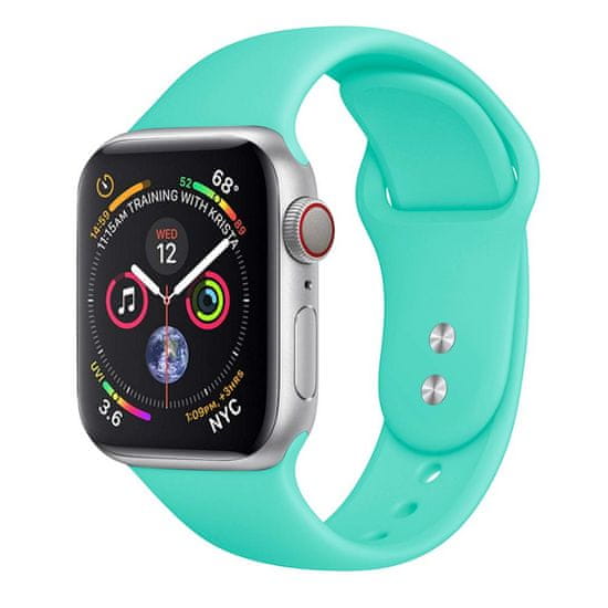 BStrap Soft Silicone řemínek na Apple Watch 38/40/41mm, Mint Green