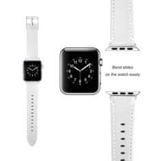 BStrap Leather Italy řemínek na Apple Watch 42/44/45mm, White