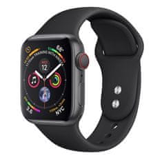 BStrap Soft Silicone řemínek na Apple Watch 42/44/45mm, Black