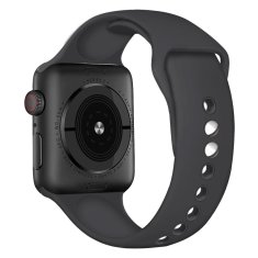 BStrap Soft Silicone řemínek na Apple Watch 42/44/45mm, Black