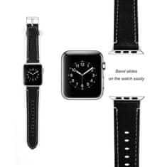 BStrap Leather Italy řemínek na Apple Watch 42/44/45mm, Black