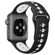 BStrap Silicone Sport řemínek na Apple Watch 42/44/45mm, Black White