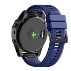 BStrap Silicone Acton řemínek na Garmin Fenix 5 / 6 / 6 Pro / 7 / 8 47mm / E, dark blue