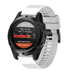 BStrap Silicone Acton řemínek na Garmin Fenix 5 / 6 / 6 Pro / 7 / 8 47mm / E, white