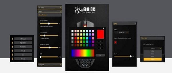 Herná myš Glorious Model D, lesklá biela (GD-GWHITE), 6 tlačidiel, makrá, ergonómia, RGB podsvietenie, 12 000 DPI, PixArt PMW3660 Omron