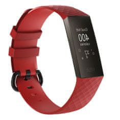 BStrap Silicone Diamond (Small) řemínek na Fitbit Charge 3 / 4, red