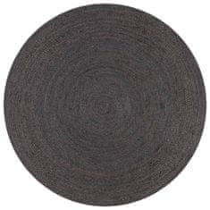 Vidaxl Ručně vyrobený koberec z juty kulatý 90 cm tmavě šedý