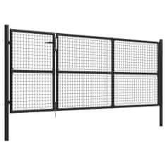 Greatstore Zahradní brána ocel 350 x 125 cm antracitová