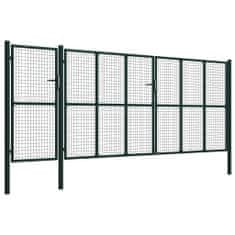 Greatstore Zahradní brána ocel 500 x 175 cm zelená