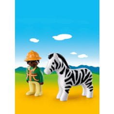 Playmobil Ošetřovatel a zebra , 1.2.3, 2 ks