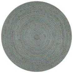 Vidaxl Ručně vyrobený koberec z juty kulatý 120 cm olivově zelený