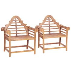 Greatstore Zahradní židle 2 ks 91 x 62 x 102 cm masivní teak