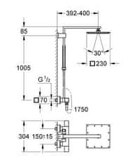 Sprchová souprava s termostatickou baterií GROHE Euphoria CUBE XXL System 230