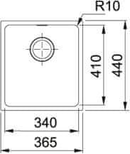 Franke Tectonitový dřez Franke Sirius SID 110-34, 38*45, černý - 125.0363.785