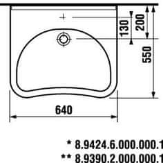 Jika Keramické, zdravotní umyvadlo, JIKA MIO , asymetrické,, 64*55, bílé, - 8.1371.4.000.104.1