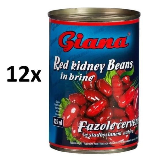 Giana Fazole červené ve sladkoslaném nálevu 12× 425ml