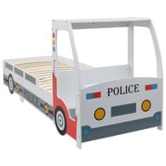 Greatstore Dětská postel policejní auto+matrace z paměťové pěny 90x200 cm