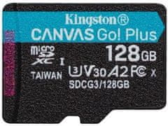 Kingston microSDXC 128GB Canvas Go Plus 170R A2 U3 V30 + adaptér (SDCG3/128GB)