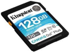 Kingston SDXC 128GB Canvas Go Plus 170R C10 UHS-I U3 V30 (SDG3/128GB)