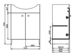 CERSANIT Skříňka sati a umyvadlo cersania 60 dsm (S567-006-DSM)