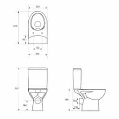 CERSANIT Wc kombi parva new 477 cleanon 010 3/6 bez sedátka (K27-062)