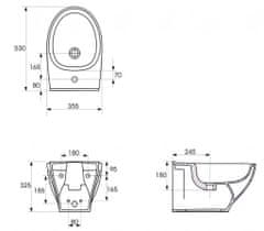 CERSANIT Závěsný bidet moduo (K116-026)