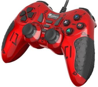 gamepad genesis mangan 200 njg 1425 usb konektor drátový vibrace ergonomický tvar přesně do ruku prohloubený joystick osmisměrový d-pad analogové joysticky 15 tlačítek moderní herní design