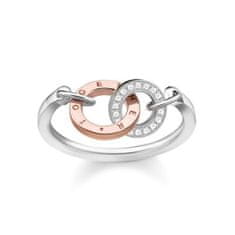 Thomas Sabo Prsten "Spolu" , D_TR0032-095-14-56, Sterling Silver, 925 Sterling silver, 9k rose gold, white diamond