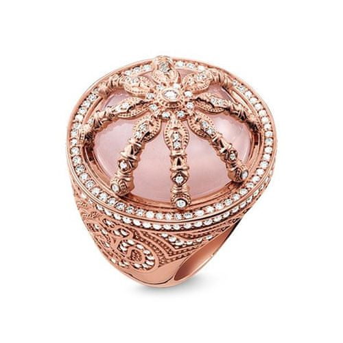 Thomas Sabo Prsten "Růžové kolo" , TR2025-537-9-52, Sterling Silver, 925 Sterling silver, 18k rose gold plating, rose quartz, zirconia